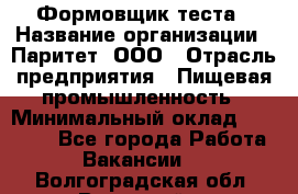 Формовщик теста › Название организации ­ Паритет, ООО › Отрасль предприятия ­ Пищевая промышленность › Минимальный оклад ­ 22 000 - Все города Работа » Вакансии   . Волгоградская обл.,Волжский г.